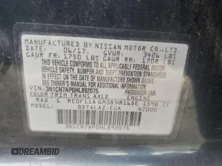 2017 Nissan Versa SV with VIN 3N1CN7AP0HL892075, listed as a Copart auction lot 60166935 with 67,660 mi miles and Salvage title. Bid and sale history available at DreamBid. Image 13.
