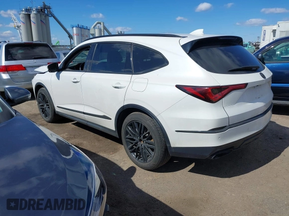 2023 Acura MDX w/Advance Package with VIN 5J8YE1H80PL021493, listed as a IAAI auction lot 41709351 with 23,467 mi miles. Bid and sale history available at carsss.com. Image 3.