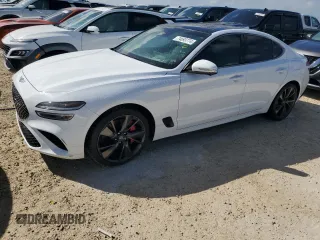 2022 Genesis G70 3.3T with VIN KMTG54TE1NU101029, listed as a Copart auction lot 74693774 with 0 mi miles and Non Repairable. Bid and sale history available at carsss.com. Image 1.
