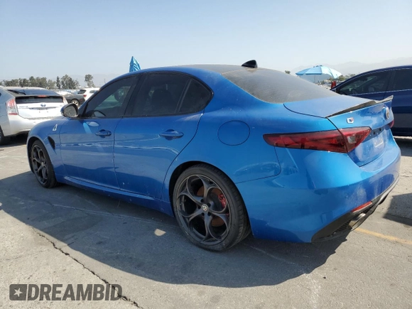 2018 Alfa Romeo Giulia Ti Sport with VIN ZARFAECN6J7597861, listed as a Copart auction lot 61804355 with Not provided miles and Clean title. Bid and sale history available at DreamBid. Image 2.