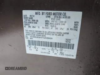 2015 Ford Explorer XLT with VIN 1FM5K8D81FGA95629, listed as a IAAI auction lot 41550100 with 138,968 mi miles. Bid and sale history available at carsss.com. Image 9.