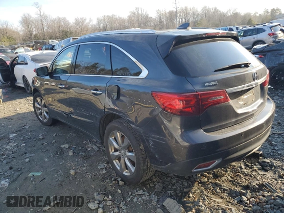 2016 Acura MDX w/Advance with VIN 5FRYD4H90GB034838, listed as a Copart auction lot 44778215 with 0 mi miles and Salvage Title. Bid and sale history available at carsss.com. Image 2.