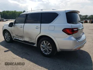 2020 Infiniti QX80 LUXE with VIN JN8AZ2NE7L9255159, listed as a Copart auction lot 61895724 with 113,974 mi miles and Salvage Title. Bid and sale history available at carsss.com. Image 2.