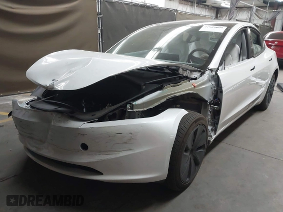 2024 Tesla Model 3 with VIN 5YJ3E1EA9RF836300, listed as a IAAI auction lot 41988009 with 9,989 mi miles. Bid and sale history available at carsss.com. Image 21.