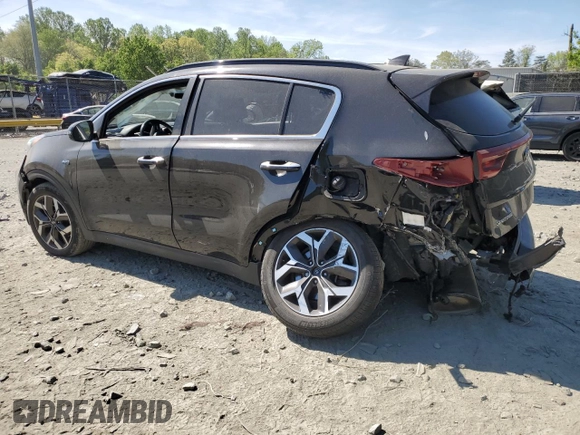 2021 Kia Sportage EX with VIN KNDPNCAC9M7936755, listed as a Copart auction lot 53895995 with 38,386 mi miles and Salvage title. Bid and sale history available at DreamBid. Image 2.