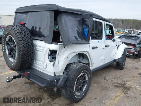2022 Jeep Wrangler Unlimited Rubicon z VIN 1C4HJXFN4NW123610, wystawiony jako IAAI lot #41396002 z przebiegiem 45 083 mil mil oraz . Historia ofert i sprzedaży dostępna na DreamBid. Obrazek 4.
