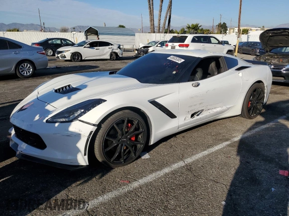 2017 Chevrolet Corvette 1LT with VIN 1G1YB2D79H5104395, listed as a Copart auction lot 45605385 with 41,792 mi miles and Salvage Title. Bid and sale history available at carsss.com. Image 1.