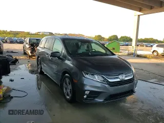 2019 Honda Odyssey EX-L with VIN 5FNRL6H71KB126181, listed as a Copart auction lot 77083064 with 48,590 mi miles and Salvage Title. Bid and sale history available at DreamBid. Image 14.