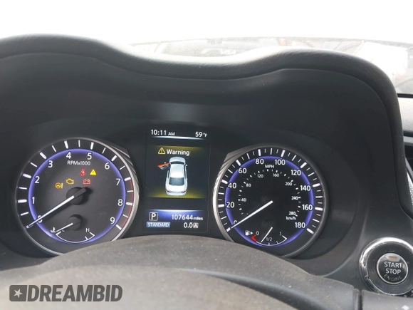 2017 Infiniti Q50 3.0t Premium with VIN JN1EV7APXHM741839, listed as a IAAI auction lot 41260299 with 107,644 mi miles. Bid and sale history available at carsss.com. Image 7.