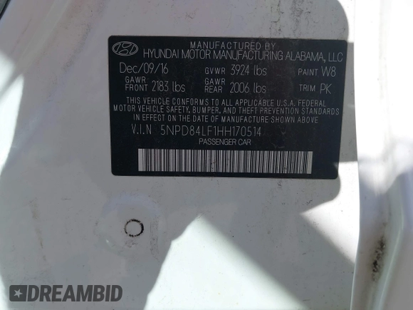 2017 Hyundai Elantra Limited with VIN 5NPD84LF1HH170514, listed as a IAAI auction lot 42030028 with 141,486 mi miles and . Bid and sale history available at DreamBid. Image 9.