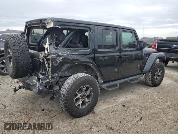 2019 Jeep Wrangler Unlimited Rubicon with VIN 1C4HJXFN6KW665805, listed as a Copart auction lot 45424005 with 141,007 mi miles and Salvage title. Bid and sale history available at DreamBid. Image 3.
