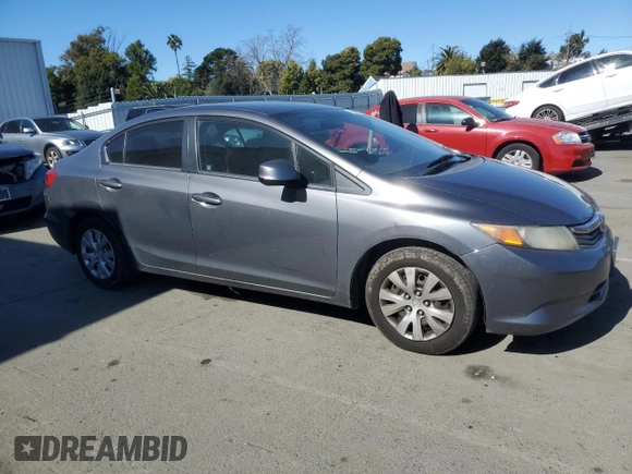 2012 Honda Civic LX z VIN 2HGFB2F53CH324712, wystawiony jako Copart lot #46248345 z przebiegiem 316 459 mil mil oraz Szkoda całkowita • Salvage title. Historia ofert i sprzedaży dostępna na DreamBid. Obrazek 4.