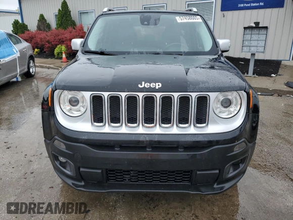 2017 Jeep Renegade Limited with VIN ZACCJBDB4HPG64017, listed as a Copart auction lot 57458665 with 47,298 mi miles and Salvage title. Bid and sale history available at DreamBid. Image 5.