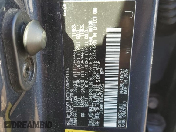 2006 Lexus RX 400h z VIN JTJHW31U062003821, wystawiony jako Copart lot #43135445 z przebiegiem 233 782 mil mil oraz Nie do naprawy • Non repairable. Historia ofert i sprzedaży dostępna na DreamBid. Obrazek 13.