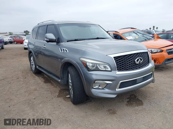 2015 Infiniti QX80 with VIN JN8AZ2NE9F9086475, listed as a IAAI auction lot 42783811 with 114,053 mi miles and . Bid and sale history available at DreamBid. Image 1.