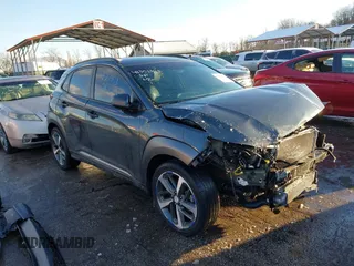2018 Hyundai Kona Limited with VIN KM8K3CA51JU168652, listed as a IAAI auction lot 41351383 with 45,391 mi miles. Bid and sale history available at carsss.com. Image 1.