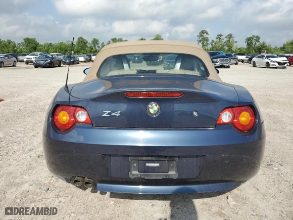 2003 BMW Z4 2.5i with VIN 4USBT334X3LR66028, listed as a Copart auction lot 54133415 with 58,811 mi miles and Clean Title. Bid and sale history available at carsss.com. Image 6.