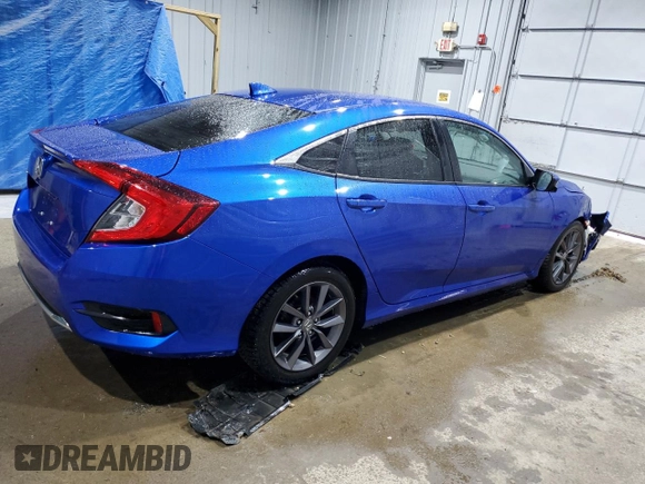 2021 Honda Civic Sedan EX with VIN 19XFC1F35ME004468, listed as a Copart auction lot 50007475 with 52,777 mi miles and Salvage Title. Bid and sale history available at carsss.com. Image 3.