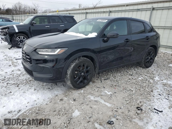 2024 Honda HR-V Sport with VIN 3CZRZ2H59RM758786, listed as a Copart auction lot 45756845 with 21,430 mi miles and Salvage Title. Bid and sale history available at carsss.com. Image 1.