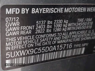 2013 BMW X3 xDrive28i with VIN 5UXWX9C55D0A15716, listed as a IAAI auction lot 42084198 with 120,277 mi miles. Bid and sale history available at carsss.com. Image 9.