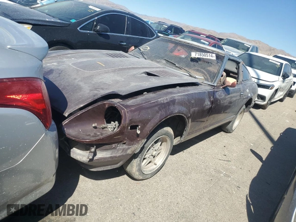 1983 Datsun 280ZX z VIN JN1HZ04S8DX568629, wystawiony jako Copart lot #71850514 z przebiegiem Nie podano mil oraz Szkody całkowita. Historia ofert i sprzedaży dostępna na DreamBid. Obrazek 1.