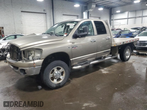 2008 Dodge Ram 3500 SLT with VIN 3D7MX38A98G142243, listed as a Copart auction lot 85852834 with 256,794 mi miles and Salvage Title. Bid and sale history available at carsss.com. Image 1.