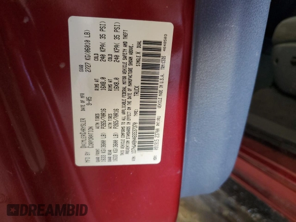 2006 Dodge Dakota SLT with VIN 1D7HW48N46S537370, listed as a Copart auction lot 48364895 with Not provided miles and Salvage title. Bid and sale history available at DreamBid. Image 12.