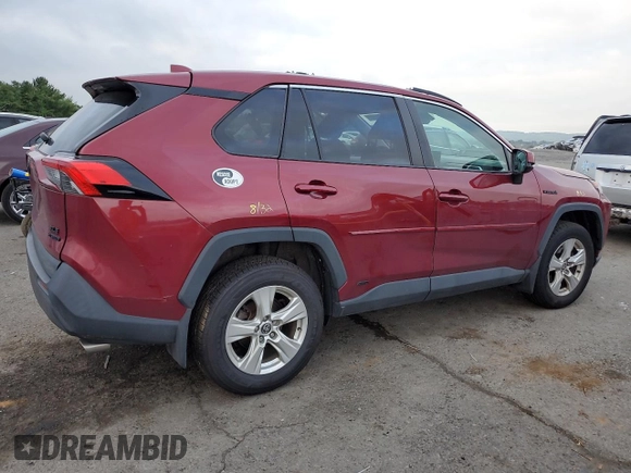 2021 Toyota RAV4 Hybrid XLE with VIN 2T3RWRFV4MW111102, listed as a Copart auction lot 64334365 with 37,662 mi miles and Salvage title. Bid and sale history available at DreamBid. Image 3.