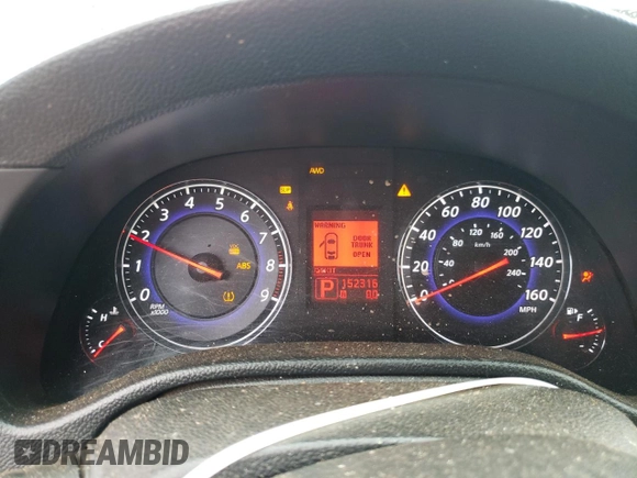 2007 Infiniti G35 G35x with VIN JNKBV61FX7M801312, listed as a Copart auction lot 55379815 with 152,316 mi miles and Salvage Title. Bid and sale history available at DreamBid. Image 9.