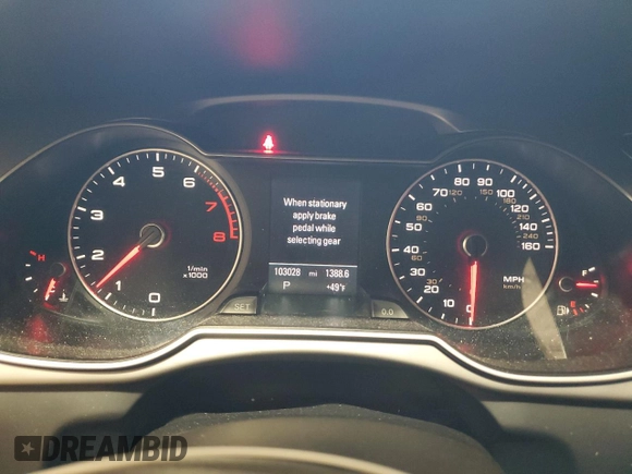 2013 Audi A4 Premium Plus with VIN WAUFFAFL7DA088610, listed as a Copart auction lot 50085415 with 103,028 mi miles and Salvage Title. Bid and sale history available at carsss.com. Image 9.