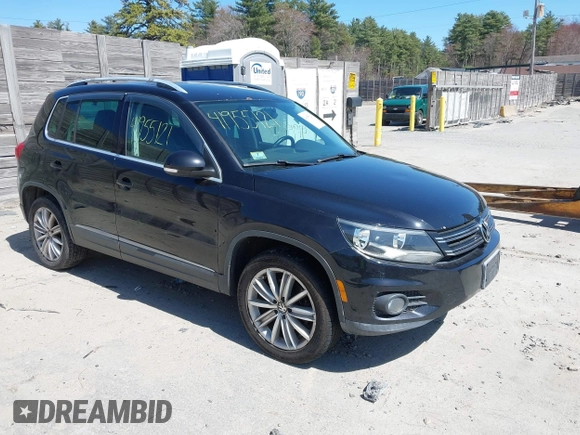 2012 Volkswagen Tiguan SEL with VIN WVGAV7AX2CW529232, listed as a IAAI auction lot 41955121 with 164,885 mi miles and . Bid and sale history available at DreamBid. Image 1.