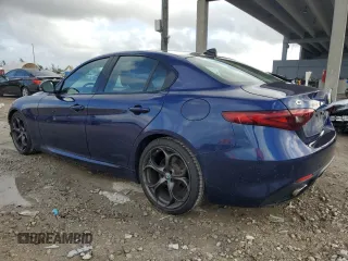 2018 Alfa Romeo Giulia Ti Sport with VIN ZARFAECN9J7596624, listed as a Copart auction lot 78393374 with 34,456 mi miles and Salvage Title. Bid and sale history available at carsss.com. Image 2.
