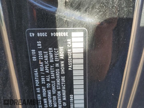 2009 Volkswagen Eos Lux с VIN WVWFA71F99V011940, выставлен на аукционе Copart как лот 48558885 с пробегом 75 242 миль миль и Списание • Salvage title. История ставок и продаж доступна на DreamBid. Изображение 14.