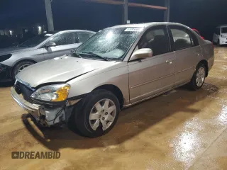 2001 Honda Civic EX with VIN 1HGES26761L014714, listed as a Copart auction lot 44995565 with 221,595 mi miles and Salvage Title. Bid and sale history available at carsss.com. Image 1.