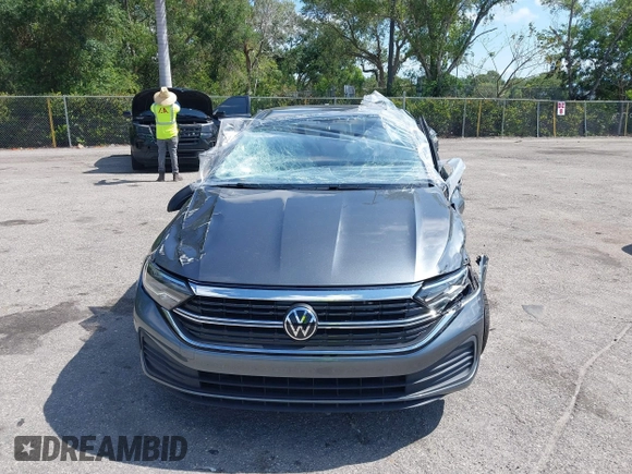 2024 Volkswagen Jetta S with VIN 3VW5M7BU2RM074403, listed as a IAAI auction lot 42215635 with 2,483 mi miles and . Bid and sale history available at DreamBid. Image 12.