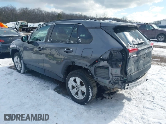 2021 Toyota RAV4 Hybrid LE with VIN 4T3LWRFV1MU025476, listed as a IAAI auction lot 41359200 with 70,468 mi miles and . Bid and sale history available at DreamBid. Image 3.