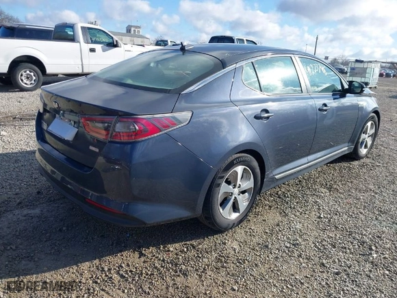 2014 Kia Optima Hybrid LX with VIN KNAGM4AD0E5064574, listed as a IAAI auction lot 41773748 with 250,994 mi miles. Bid and sale history available at carsss.com. Image 4.