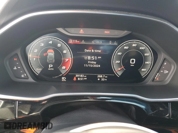 2019 Audi Q3 S line Prestige with VIN WA1FECF36K1087537, listed as a Copart auction lot 80520984 with 39,183 mi miles and Clean Title. Bid and sale history available at carsss.com. Image 9.