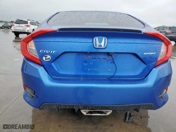 2019 Honda Civic Sedan Sport with VIN 19XFC2F82KE022215, listed as a Copart auction lot 50644045 with 66,756 mi miles and Salvage Title. Bid and sale history available at carsss.com. Image 6.