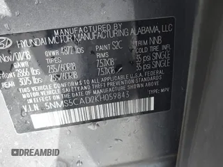 2019 Hyundai Santa Fe Limited with VIN 5NMS5CAD2KH059843, listed as a IAAI auction lot 41271006 with 187,468 mi miles. Bid and sale history available at carsss.com. Image 9.