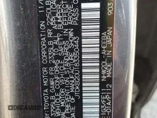 2008 Toyota Prius with VIN JTDKB20U183350443, listed as a Copart auction lot 54273265 with 218,767 mi miles and Salvage Title. Bid and sale history available at carsss.com. Image 12.