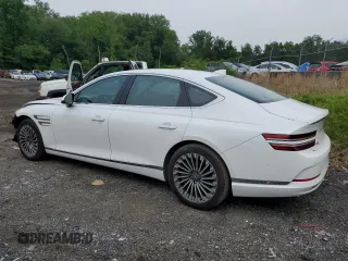 2023 Genesis G80 z VIN KMTGE4S18PU006369, wystawiony jako Copart lot #57445225 z przebiegiem 25 083 mil mil oraz Szkody całkowita. Historia ofert i sprzedaży dostępna na DreamBid. Obrazek 2.
