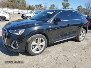 2020 Audi Q3 S line Premium Plus with VIN WA1EECF37L1043009, listed as a Copart auction lot 47324095 with 85,320 mi miles and Salvage Title. Bid and sale history available at carsss.com. Image 1.