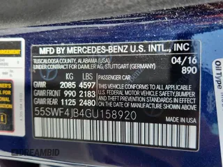 2016 Mercedes-Benz C 300 z VIN 55SWF4JB4GU158920, wystawiony jako Copart lot #60899165 z przebiegiem 53 466 mil mil oraz Szkoda całkowita • Salvage title. Historia ofert i sprzedaży dostępna na DreamBid. Obrazek 13.