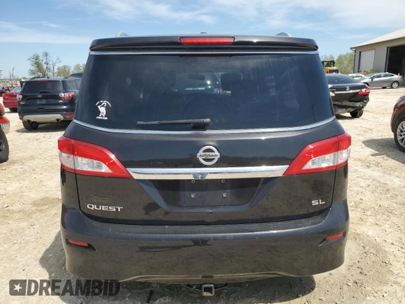 2014 Nissan Quest S with VIN JN8AE2KP1E9105066, listed as a Copart auction lot 52722365 with 140,840 mi miles and Salvage Title. Bid and sale history available at carsss.com. Image 6.