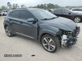 2021 Hyundai Kona Ultimate with VIN KM8K53A55MU665296, listed as a Copart auction lot 51815265 with 28,574 mi miles and Salvage Title. Bid and sale history available at carsss.com. Image 4.