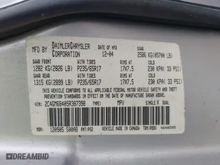 2005 Chrysler Pacifica Touring with VIN 2C4GM68405R387398, listed as a IAAI auction lot 41998927 with 163,247 mi miles. Bid and sale history available at carsss.com. Image 9.