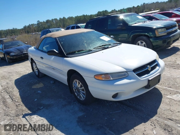 1996 Chrysler Sebring with VIN 3C3EL45X2TT307062, listed as a IAAI auction lot 41683313 with 37,004 mi miles and . Bid and sale history available at DreamBid. Image 1.