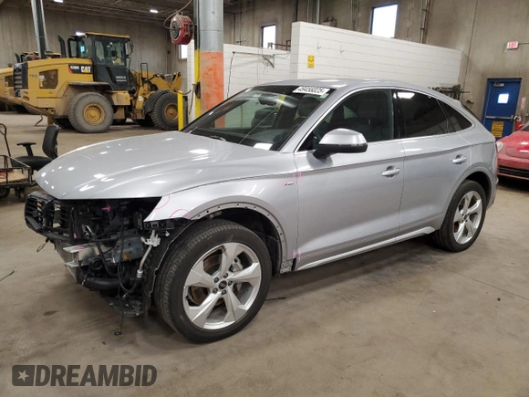 2023 Audi Q5 Sportback S line Premium Plus with VIN WA15AAFY3P2154281, listed as a Copart auction lot 49456025 with 19,896 mi miles and Salvage title. Bid and sale history available at DreamBid. Image 1.