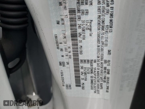 2016 Ford Focus SE z VIN 1FADP3F2XGL223796, wystawiony jako Copart lot #52567505 z przebiegiem Nie podano mil oraz Szkoda całkowita • Salvage title. Historia ofert i sprzedaży dostępna na DreamBid. Obrazek 12.